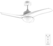 Ventilador de Techo con Mando a Distancia, Temporizador y Luz LED  460. 49 W, 106 cm de Diámetro, 3 Aspas, 3 Velocidades, Función Invierno, Diseño en blanco