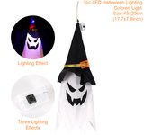 LED Halloween Decoration Flashing Light Ghost Festival Dress Up Glowing Wizard Ghost Hat Lamp Hanging  Lantern Party Supplies