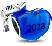 925 Sterling Silver Galaxy Blue Stars & Heart-Shaped Beads Fit Pandora Original Bracelet Charms Beads Women's Jewelry Gift
