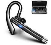 Bluetooth 5.1 Earphones with Dual Microphone, CVC 8.0 Noise Reduction, Black Wireless Earbuds