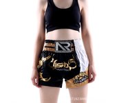 Grownups in children's boxer Muay Thai shorts air MMA pants to fight gym punch training