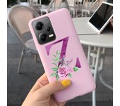 Fashion Rose Initial Letter Phone Case For Xiaomi Poco X5 5G PocoX5 Pro Soft Silicone TPU Back Cover For Poco X5 Pro X 5 X5Pro