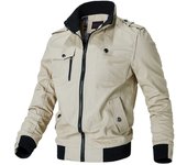 Chaqueta Bomber Men's Style Casual Nueva Primavera Otoño Visteza Exterior Algodón Cremallera