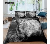 Highland Cow Duvet Cover King Sunflower Black Cattle Bedding Set Microfiber Farm Animal Cow Western Farmhouse Cattle Quilt Cover
