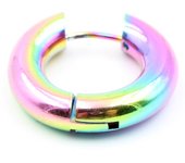 Alisouy 2pcs Black Rose Gold Color Tone Stainless Steel Hoop Earrings Round Loop Earring Men Women Big Size Hyperbole Jewelry