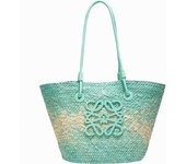 Luojia Straw Weaving Bag Women's 2025 New Knitted Vegetable Basket Large Capacity One-Shoulder Tote Bag Beach Vacation Beach Bag