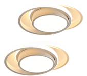 2PCS Plafones LED Blanco para Techo Blanco 32W GOECO, 3000K Blanca Cálida, Iluminación Interior Moderno para Pasillo, 27*22*6 CM