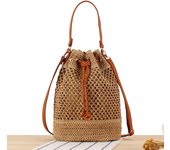 Simple fashionable straw niche and versatile handbag, beautiful crossbody bucket woven bag, beach bag