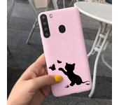 Silicone Phone Case For Samsung Galaxy A21 Case Back Cover Coque Fundas Samsung A21 A21S a 21 S Protective Bumper Flowers Shell
