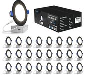 VOLISUN 24 Pack 6 inch Lighting, 5CCT Recessed with Junction Box, 2700K-5000K Selectable, 13W Eqv 120W, 1080LM Dimmable Canless