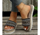 Thick F-platform flip flops, large sandals, white, black, 43, 42, 41, 40