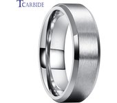 Dropshipping  anillo de boda de acero inoxidable de 8mm para hombres y mujeres  joyería de regalo para la vida diaria  ajuste cómodo cepillado biselado ranurado