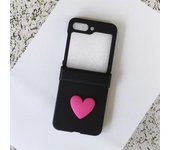 Cute Korean Candy Color 3D Love Heart Solid Color Case for Galaxy Z Flip5 Flip 5 Z Flip5 Zflip5 Zflip5 Flip5 Portable Cover