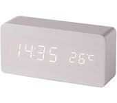Relojes Despertadores inteligentes Led de madera modernos para dormitorios, mesita de noche, Control de voz cuadrado, reloj Digital de escritorio para habitación