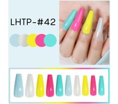 24/100pcs Detachable Long Coffin False Nails European Rainbow Ballerina Full Nail Art Tips Colorful Beauty Artificial Fake Nails