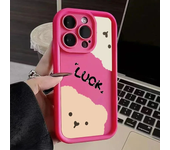 Funda de teléfono con bonito oso de dibujos animados para iPhone 11, 12, 13, 14, 15 Pro Max XR X XS 7, 8 Plus SE 2, funda mate suave de silicona a prueba de golpes