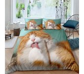 Cat Duvet Cover Set Pet Cats Pattern Twin Bedding Set Cute Kitten for Boys Polyester Mysterious Black Cat King Size Quilt Cover
