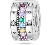 Pendant Charm Bead 925 Sterling Silver Colored Zircon Safety Buckle Beads Original Bracelet for Jewelry Making Valentine's Day Gift