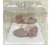 Zapatos de vestir de tacones altos de cristal de princesa para niñas