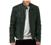 Chaqueta motera para hombre Pure Black Sheep, Chaqueta motera retro, Chaqueta de cuero, Chaqueta motera de cuero Stand-up Punk