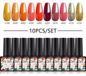 Arte Clavo gel pulido conjunto 10 piezas barniz de gel 8ml remojo semipermanente de uñas en la superficie mate LED ultravioleta