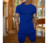 Ropa de verano para hombre, conjuntos de dos piezas, chándal informal para hombre, conjuntos de manga corta estampados, camiseta para hombre + Pantalones cortos, ropa deportiva para Fitness