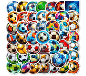 10/30/50PCS Colorful Football PVC Sticker Aesthetic Decoration Scrapbooking Sketchbook Korean Stationery School Supplies for Kid