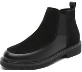 Cuero Chelsea británico Botas de hombre Botas de cuero de caña alta de lana Botas versátiles de moda