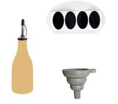 Reduce Oxidation Ceramic Olive Oil Dispenser Bottle Empty Modern Design Opaque Oil Cruet with Label Stickers Funnel
