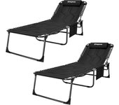 Plegable Exterior, Respaldo Ajustable en 5 Posiciones, Silla de Playa, Cama de Camping con Almohada para Playa Piscina Vacaciones Exterior ¡Disponible en dos versiones diferentes! Elige tu opción a continuación
