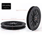 Fitness Equipment Parts Pulley Wheel Cable Machine Part Light Weight Nylon Bearing Good Wear Resistance Black Nylon Pulley