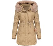 Abrigo de invierno para mujer, abrigo de algodón, gorro extraíble, estilo térmico, medio y largo.