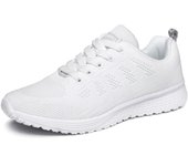Zapatillas de deporte transpirables para mujer, calzado deportivo ligero con cordones para parejas, tenis al aire libre