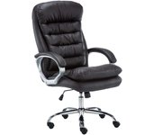 Silla De Oficina Vancouver XXL En Simil Cuero & Regulable En Altura I Silla De Escritorio Ergonómica & con Ruedas, Color:Negro
