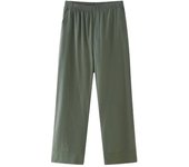 OUWU- Conjunto De Dos Piezas A La Moda Para Mujer, Abrigos Sueltos Lisos Con Cordones Y Pantalones Vintage De Cintura Alta Elástica, Conjuntos De Pantalones Elegantes Para Mujer