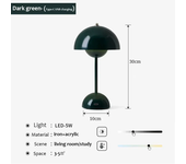 Lámpara de mesa de seta recargable por USB, accesorio de iluminación interior con ajuste de tres velocidades, lámpara de escritorio de brote de flores, decoración del Hoom, luz nocturna