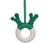 Tapiz de Navidad Tejido a Mano, Colgante Circular Bohemio, Decoración para Árbol de Navidad de Tela de Algodón Puro