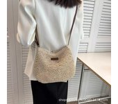 Casual Crossbody Straw Woven Bag New Summer Simple Handbag Woven Bag Vacation Beach Bag Versatile Women's Bag
