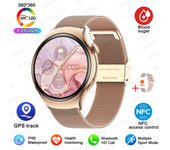 2024 nuevo Para   mini reloj inteligente mujer 360 * 360 amoled pantalla de alta definición NFC ip68 reloj inteligente de azúcar en sangre de frecuencia cardíaca impermeable,Reloj femenino mini de 1,27 pulgadas,Adecuado para Android e IOS
