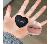 Black Silver Heart Lipstick Velvet Matte Lip Mud Clay Lip Gloss Liquid Lip Tint Cream Pigment Long Lasting Silky Lips Cosmetics