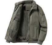 Retro Style Man Coats New Winter Outdoors Fleece Thickening Keep Warm Parkas Flip Collar Solid Windproof Flight Suit Jackets Man
