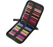 36/48/72/120 Hole Pen Curtain Black Folding Pencil Case Color Pencil Insert Professional Painting Pencil Bag Student Stationery
