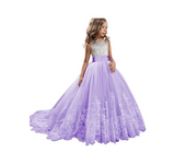 Nuevos vestidos de las niñas vestidos de princesa, las niñas arco bordado vestidos de noche hasta el suelo