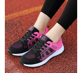 Zapatillas de running transpirables ligeras antideslizantes para mujer Zapatillas deportivas suaves para exteriores con cordones