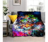 3D Art Tiger Printed Oversized Manta Soft and Hairy Blanket Plaid  Warm Flannel Throw Blankets Fans Gift Sofa Bed Cover