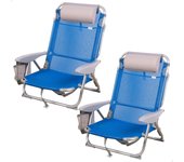 plegables multiposición para playa, jardín, terraza o camping beige, Medidas 64x11x64cm, 4 posiciones, con cojín en el cabecero, Incluye asa de transporte, Ibiza X2