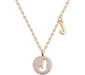 Letra O Joyería de diseño original 925 plata de ley ligera de lujo pinyin con apellido collar de letras