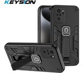 KEYSION Shockproof Armor Case for Redmi Note 10 Pro 4G 10S 10 2022 Soft Silicone+PC Kickstand Phone Cover for Xiaomi POCO M5S
