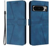 For Google Pixel 8 Pro Leather Case Triangle Imprinted Solid Color Phone Cover