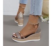 Sandalias de verano para mujer, zapatos informales con tacón de cuña